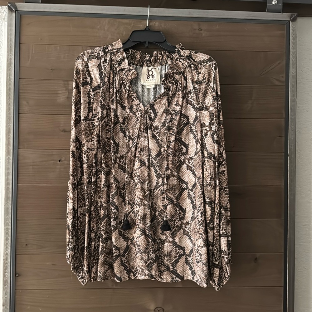 Figue drapey animal-print shirt, like new
